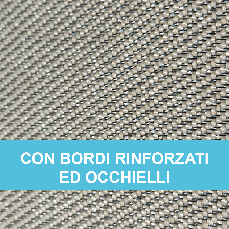 RETE  95%  SABBIA OMBREGGIANTE CON BORDI RINFORZATI ED OCCHIELLI