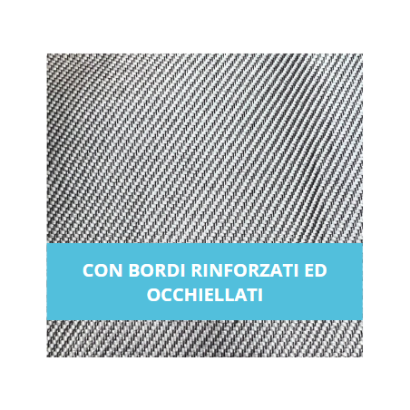 RETE  95%  ALLUMINIO OMBREGGIANTE CON BORDI RINFORZATI ED OCCHIELLI